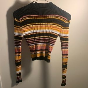 Lottie Moss Striped Slight Turtle Neck